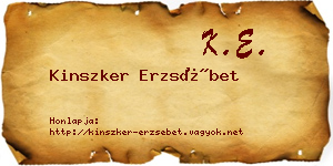 Kinszker Erzsébet névjegykártya